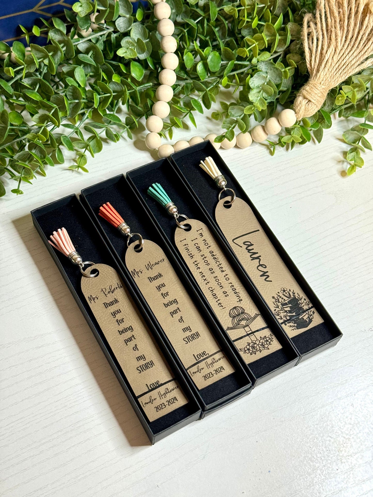 Personalized Teacher Leather Bookmark