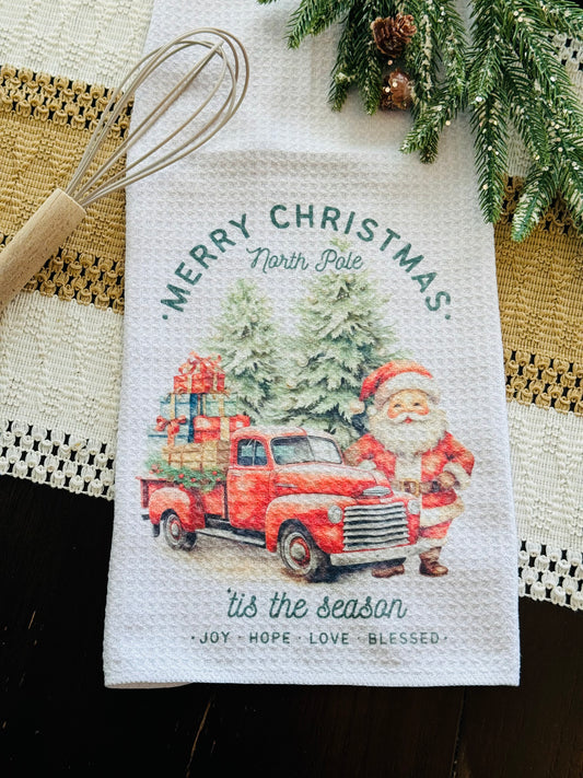 Santa & Red Truck Towel