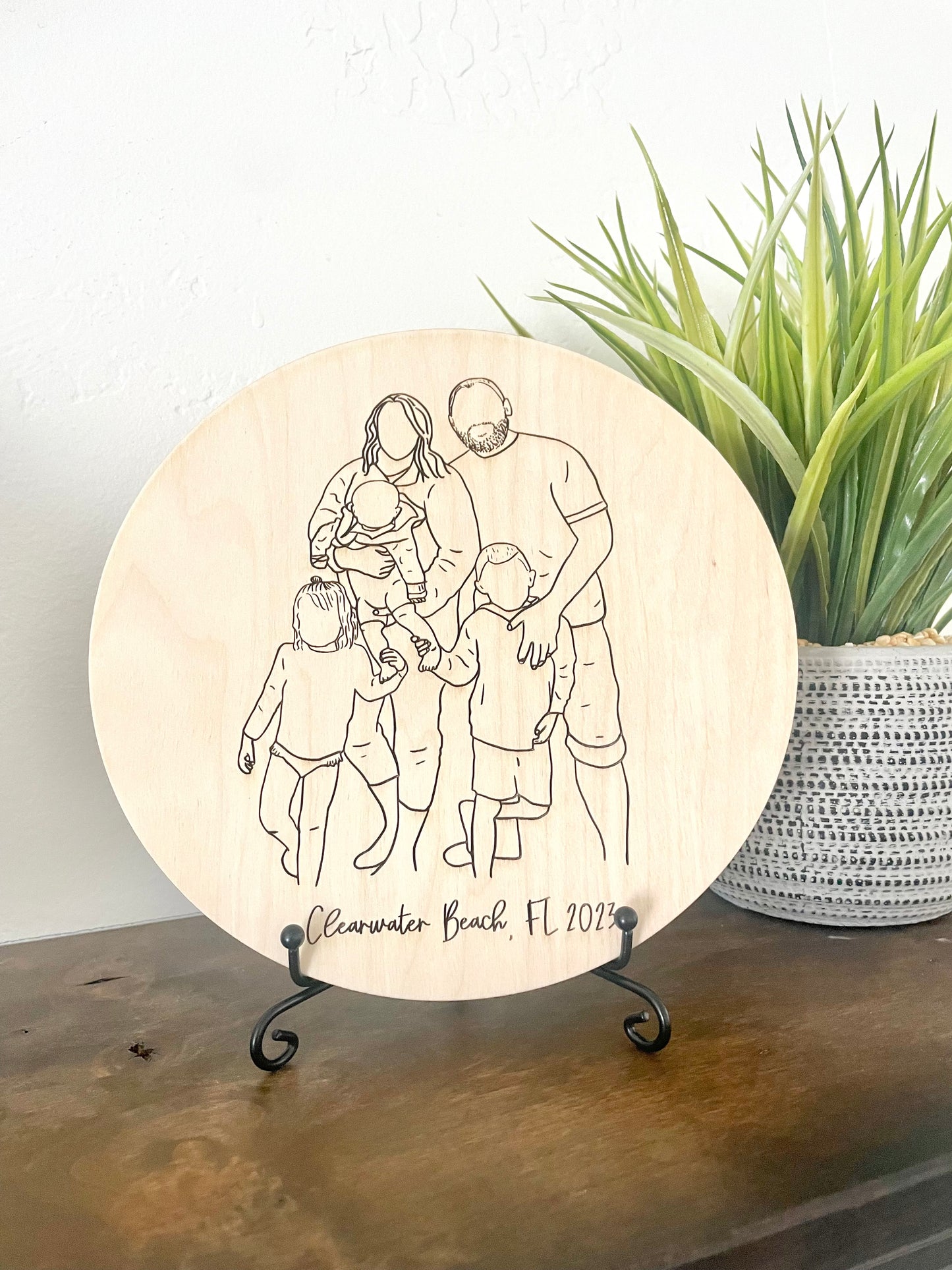 Family Photo Sign With Easel