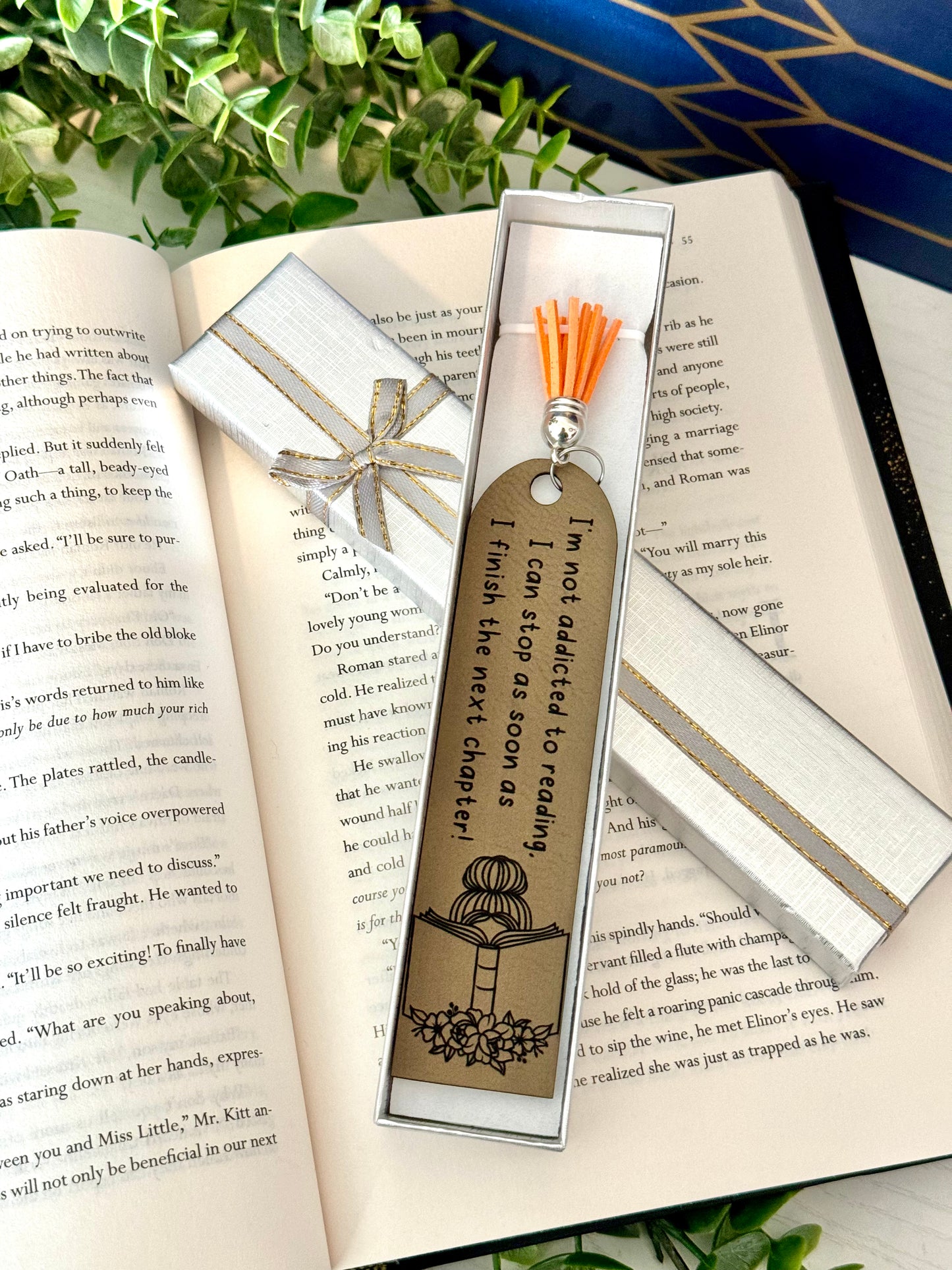 I’m not Addicted To Reading… Leather Bookmark