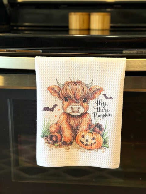 "Hey There Pumpkin" Highland Cow Towel