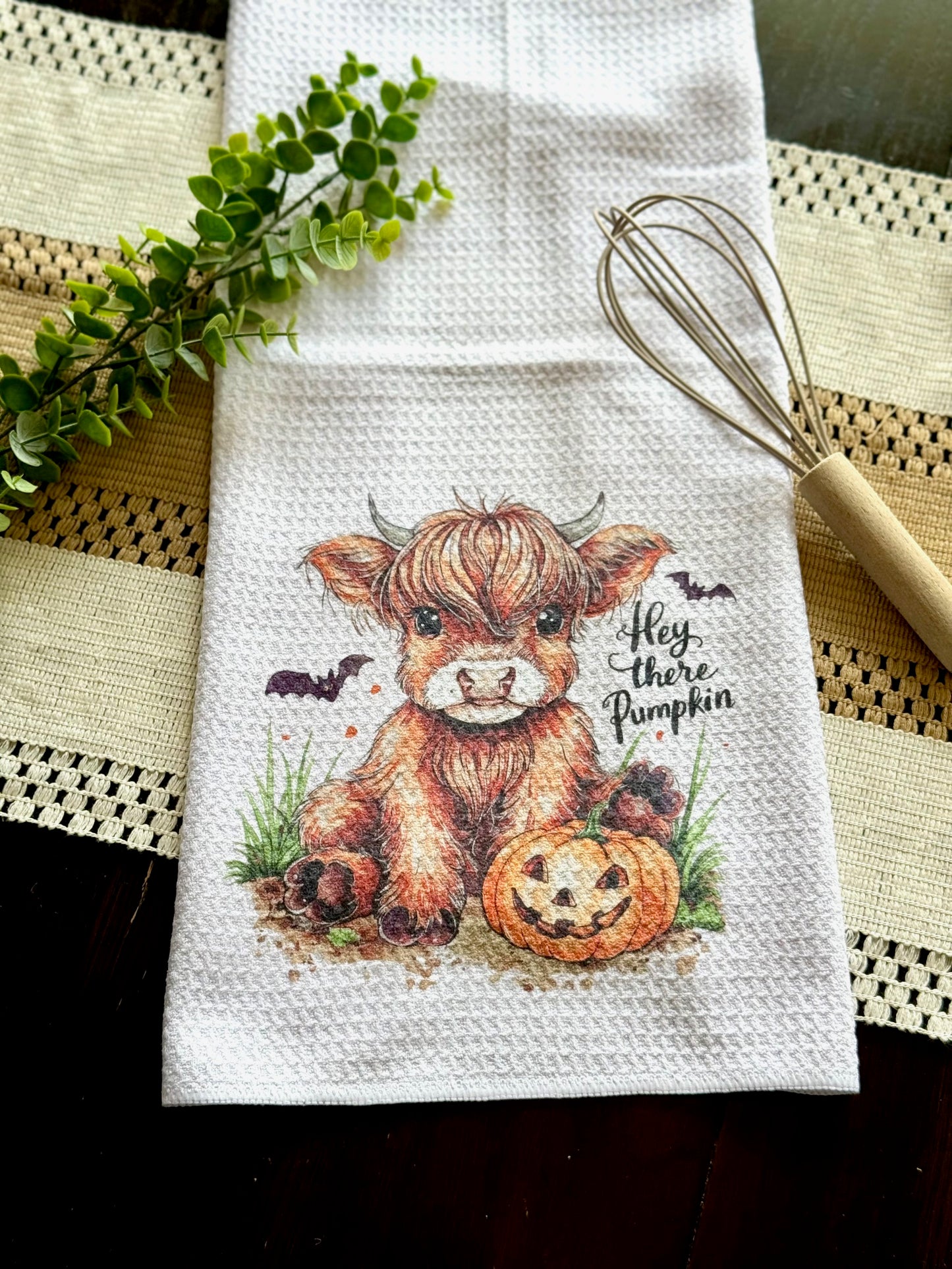 "Hey There Pumpkin" Highland Cow Towel