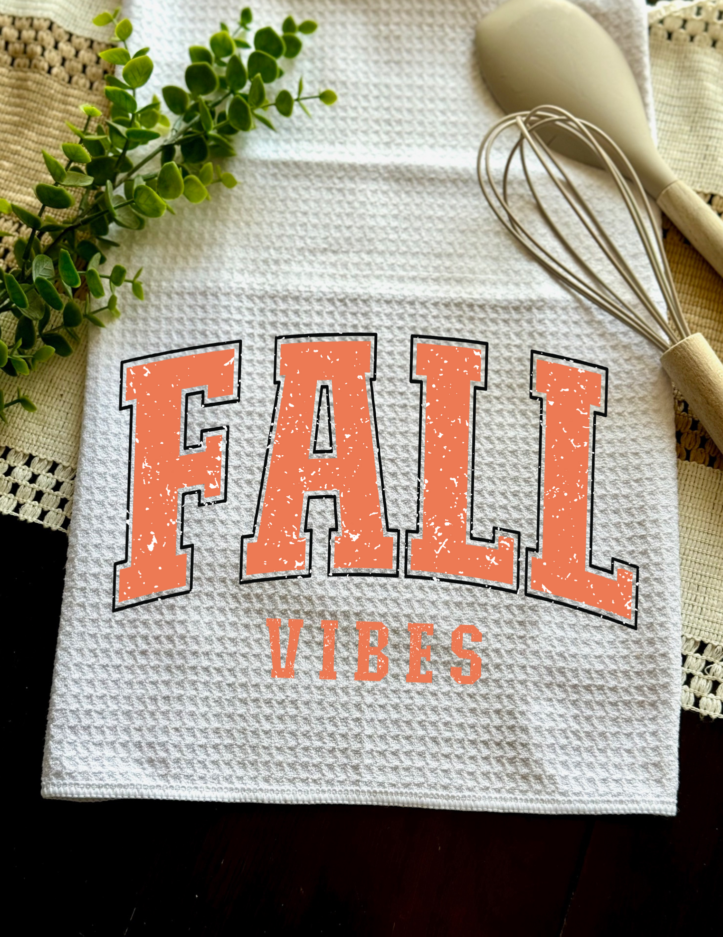 Retro - "FALL VIBES" Jersey Style - Towel