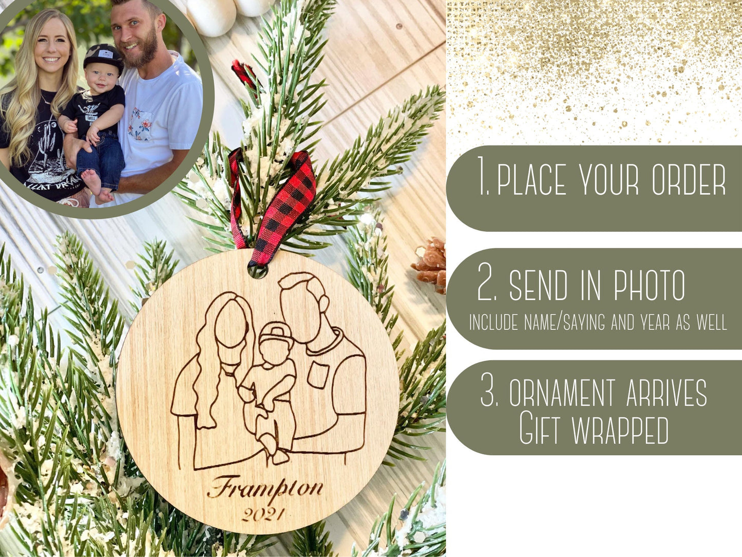 Engagement Photo Ornament