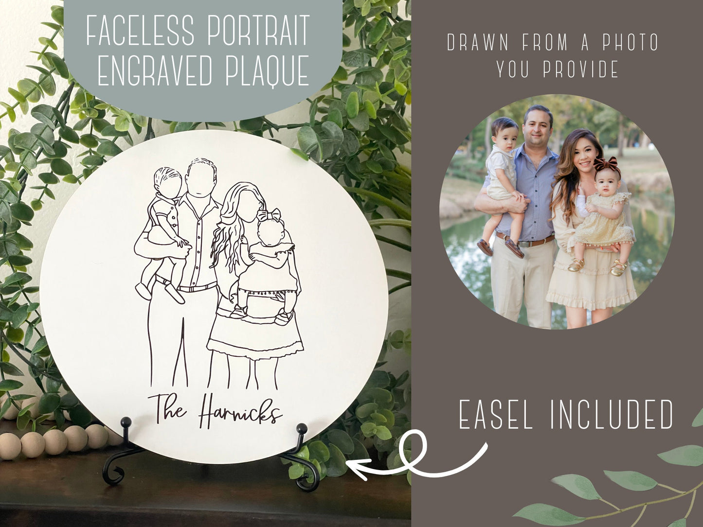 Family Photo Sign With Easel