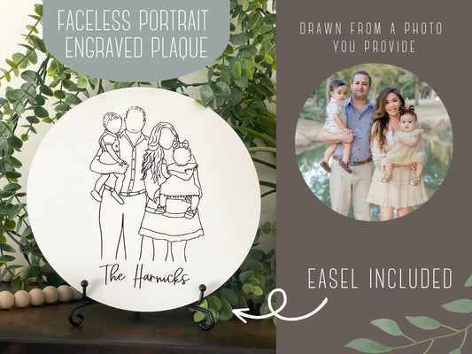 Family Photo Sign With Easel