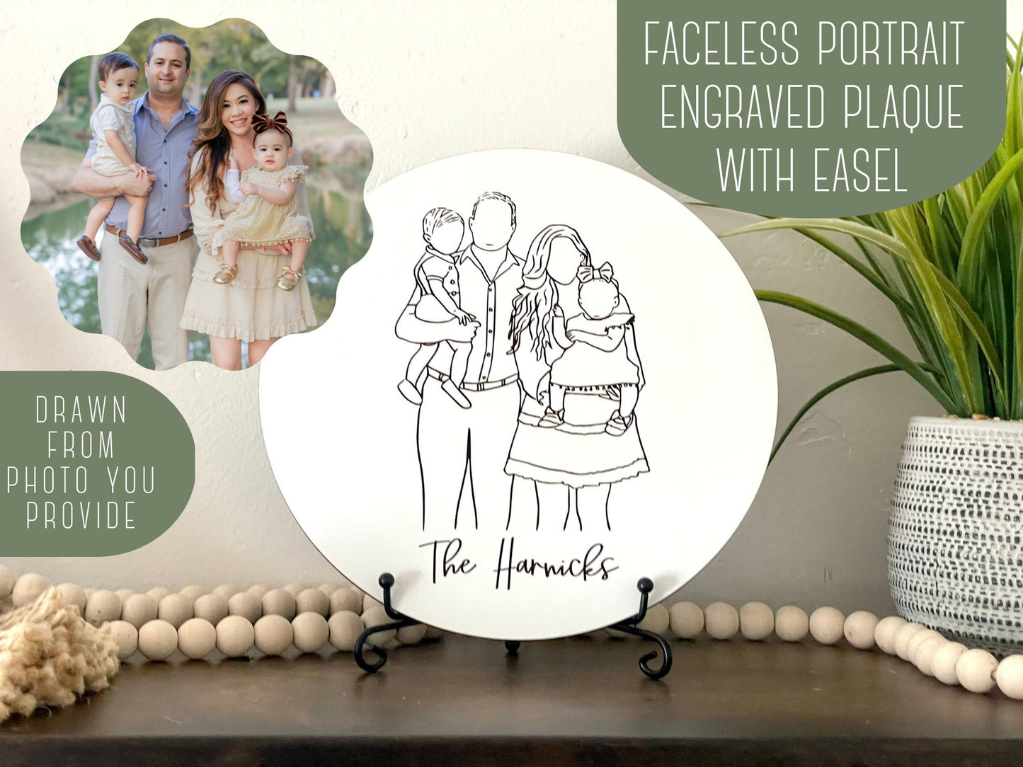 Family Photo Sign With Easel