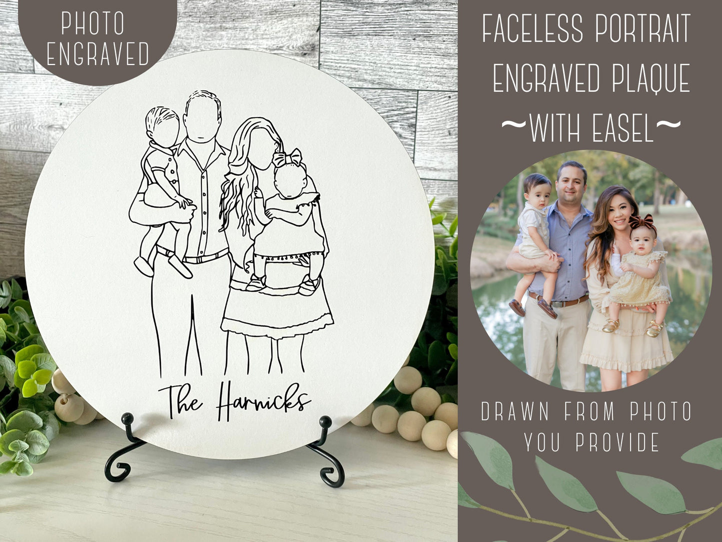 Family Photo Sign With Easel