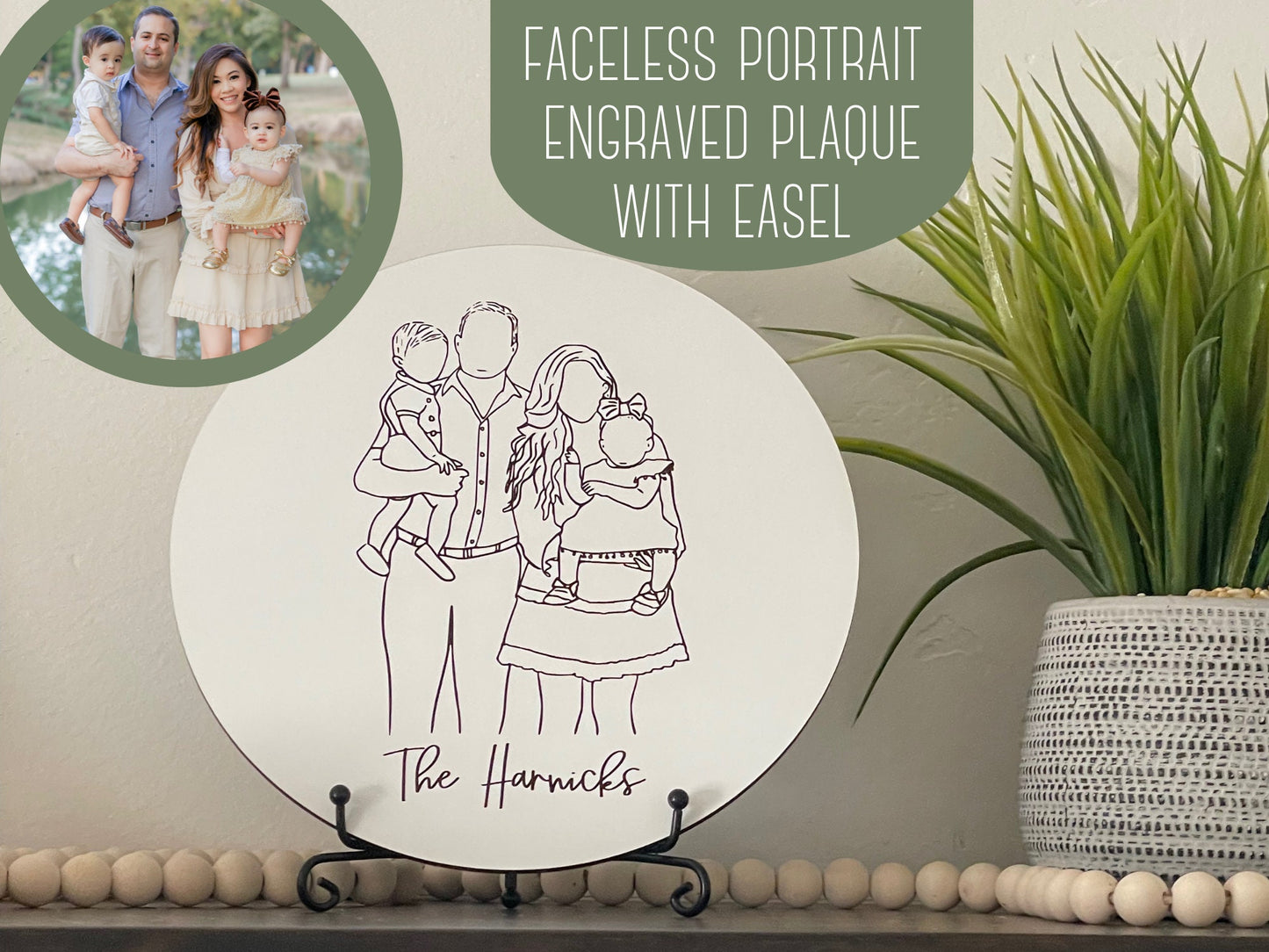 Family Photo Sign With Easel