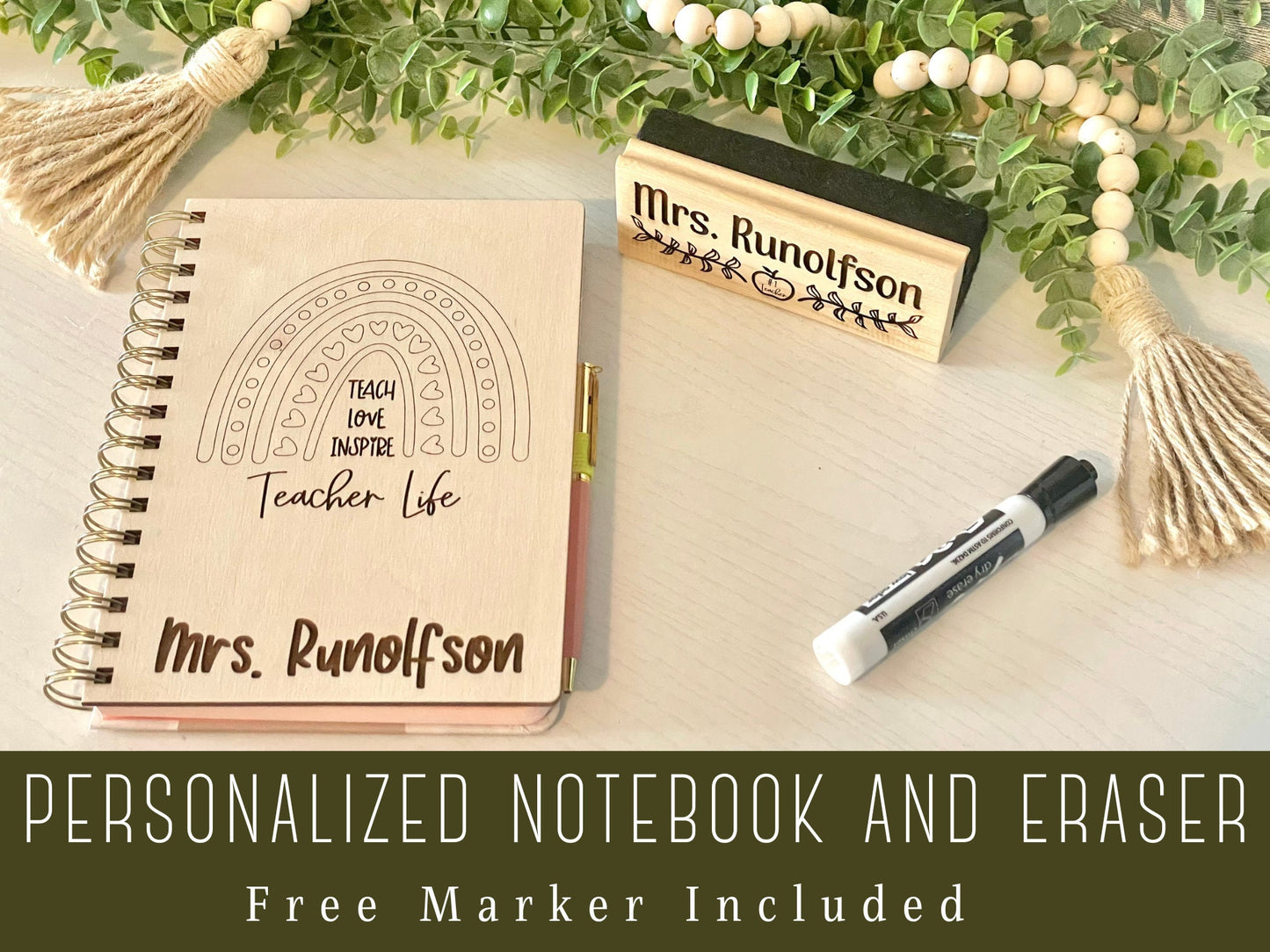 Personalized Teacher Notebook & Pen