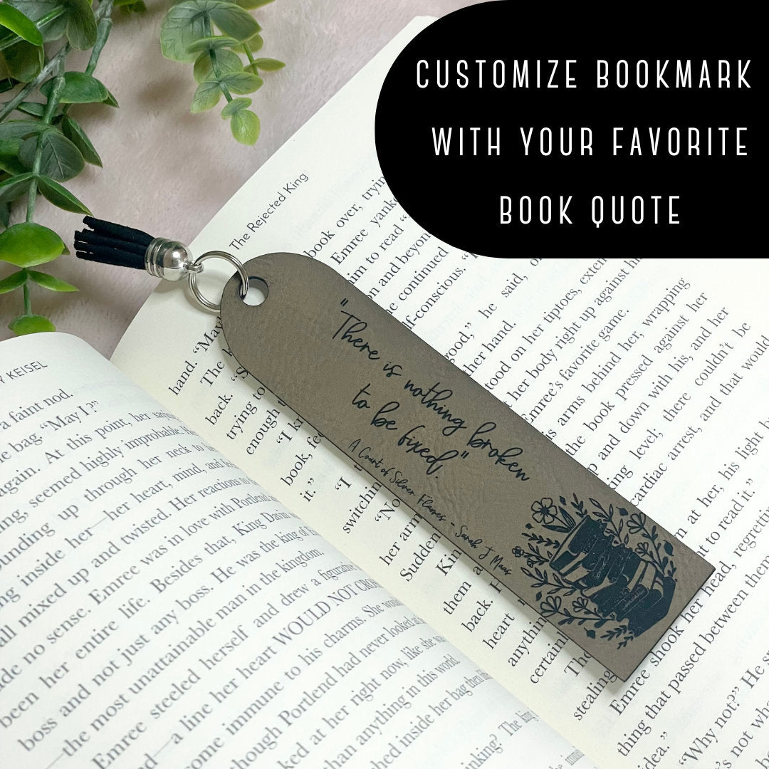 Personalized Leather Bookmark With Name or Quote