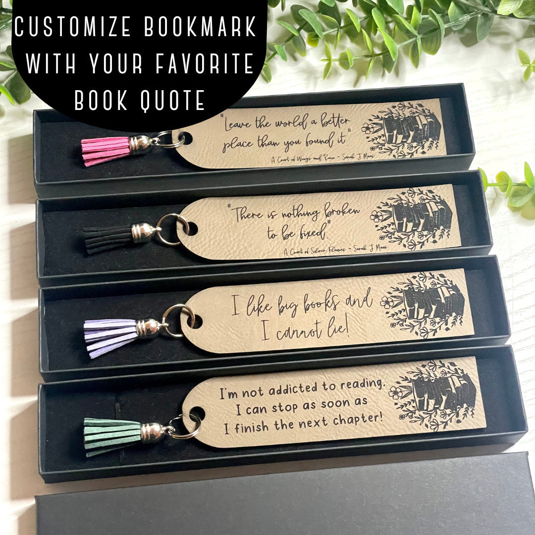 Personalized Leather Bookmark With Name or Quote